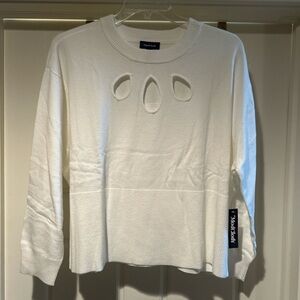 Modcloth White Crew Neck Sweater